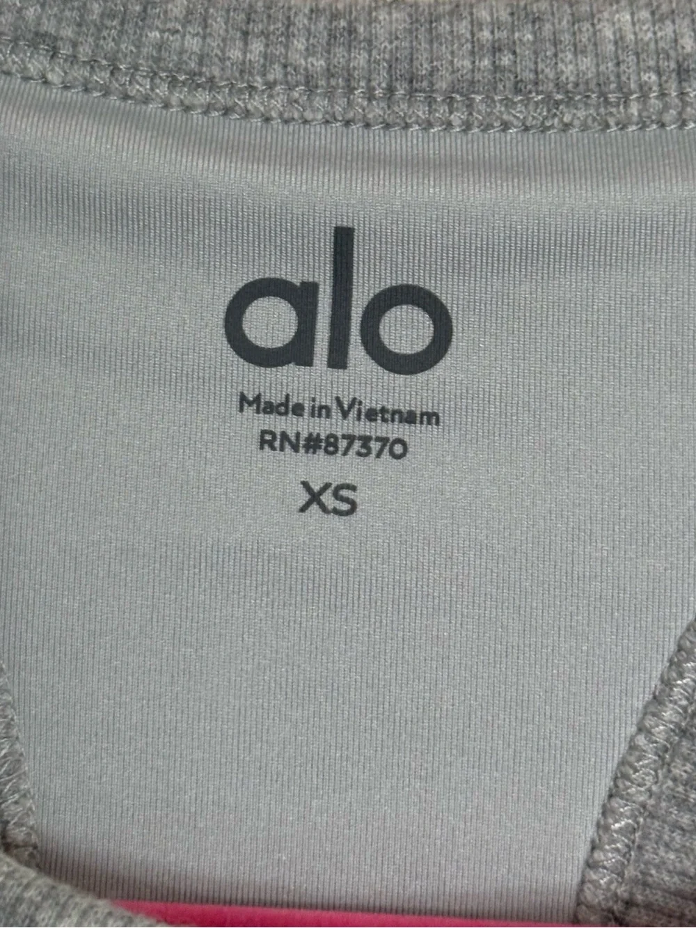 ALO Yoga Light Grey Ribbed Aspire Full Length Tank Top Racerback Tank size XS